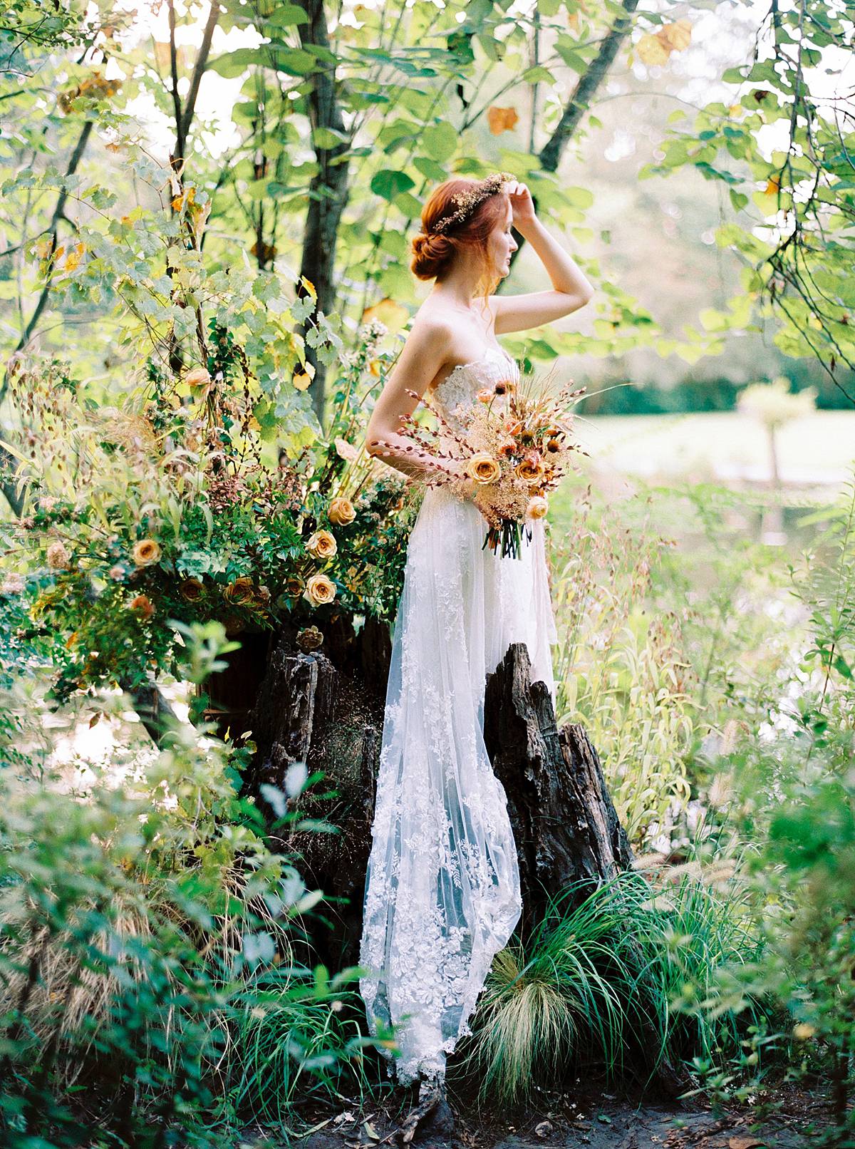 magnolia plantation bridal portrait ethereal charleston boudoir editorial kodak portra 800 film wedding